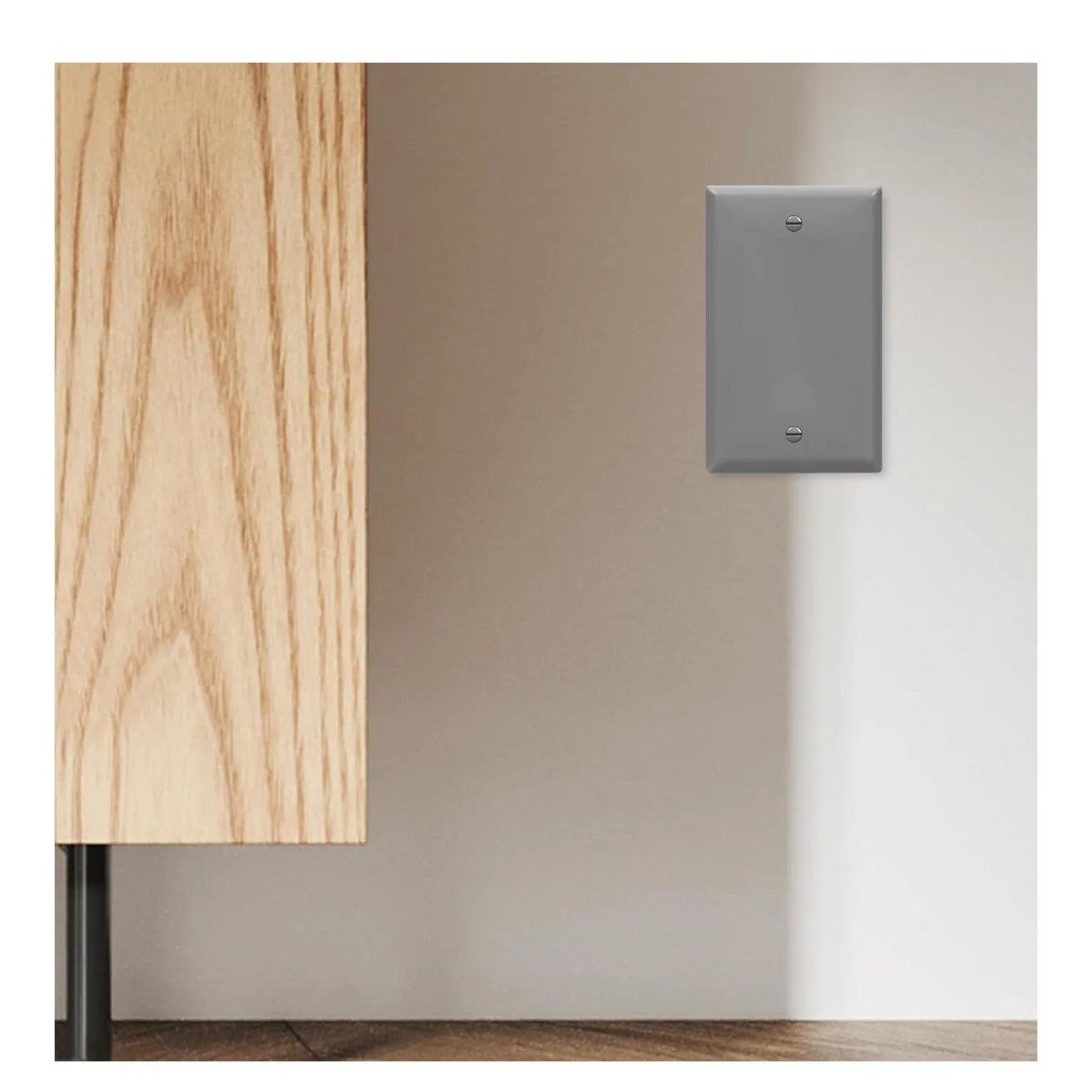 1-Gang Blank Wall Plate Gray
