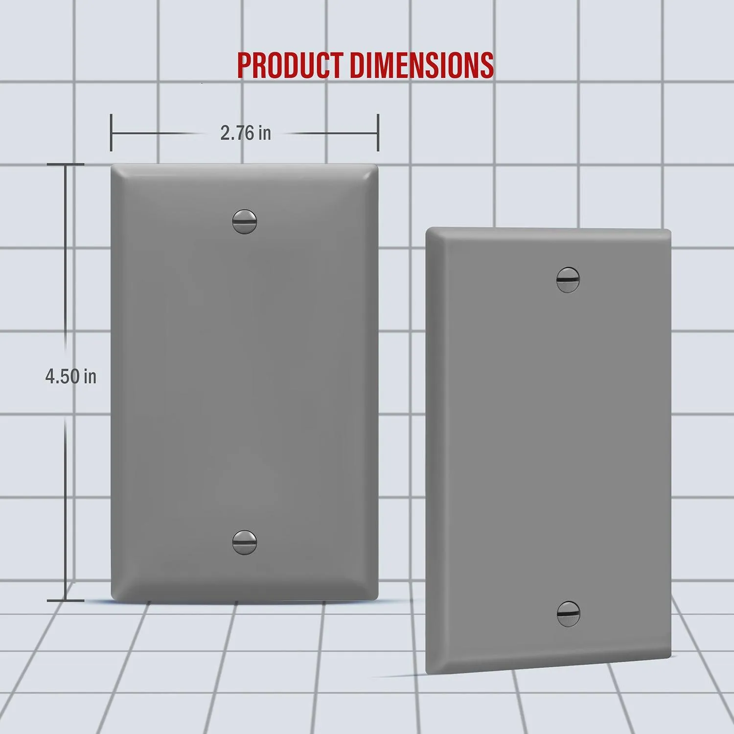 1-Gang Blank Wall Plate Gray