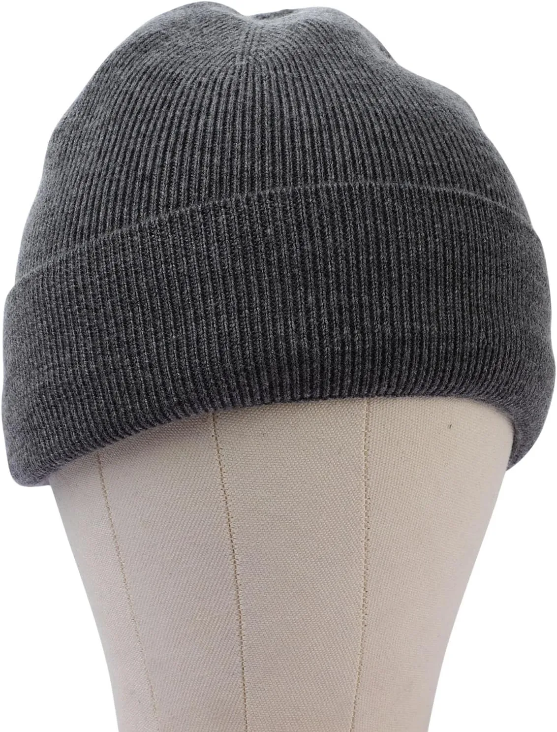 100% Merino Wool Beanie Hat for Women, Fleece Lined Pure Wool Ribbed Knit Warm Winter Cuffed Cap