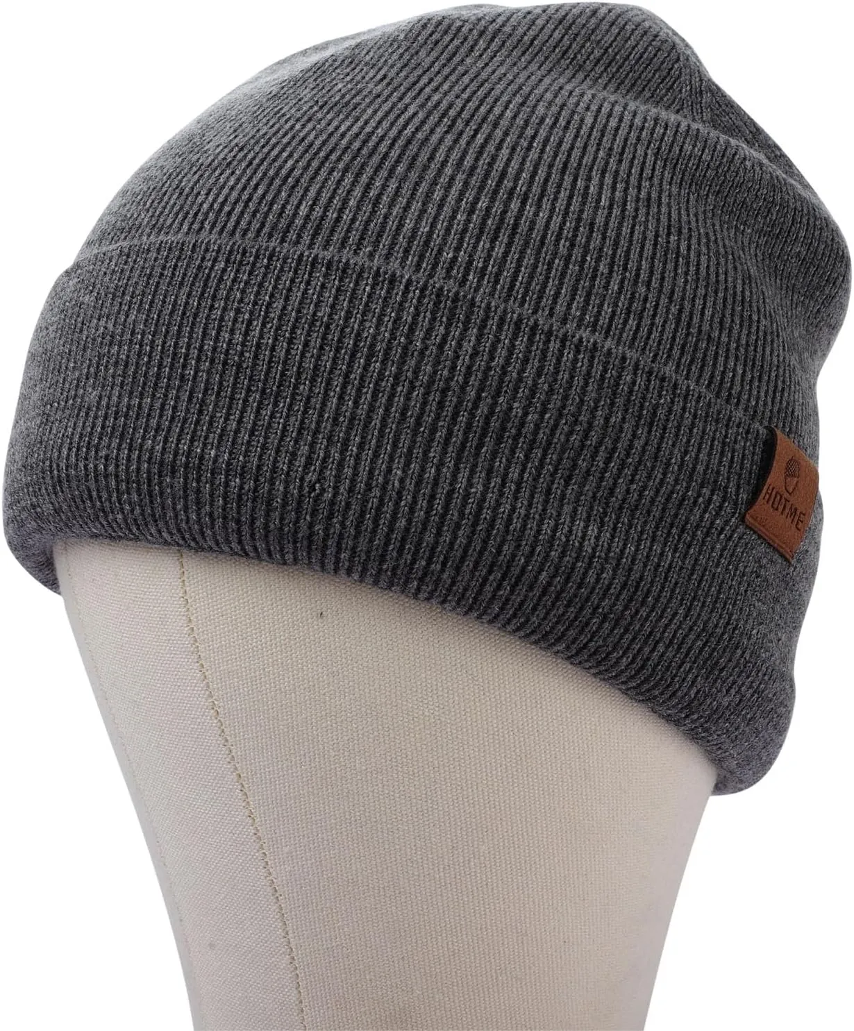 100% Merino Wool Beanie Hat for Women, Fleece Lined Pure Wool Ribbed Knit Warm Winter Cuffed Cap