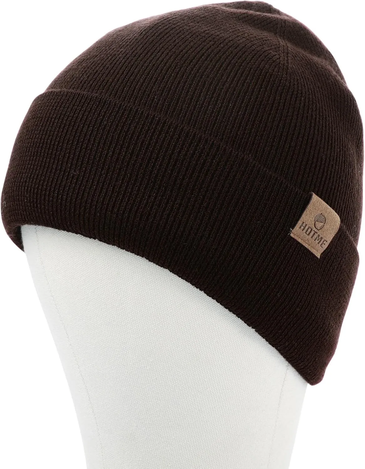 100% Merino Wool Beanie Hat for Women, Fleece Lined Pure Wool Ribbed Knit Warm Winter Cuffed Cap