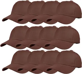 12 Pack Wholesale Unisex Plain Solid Color Adjustable Baseball Caps Hats