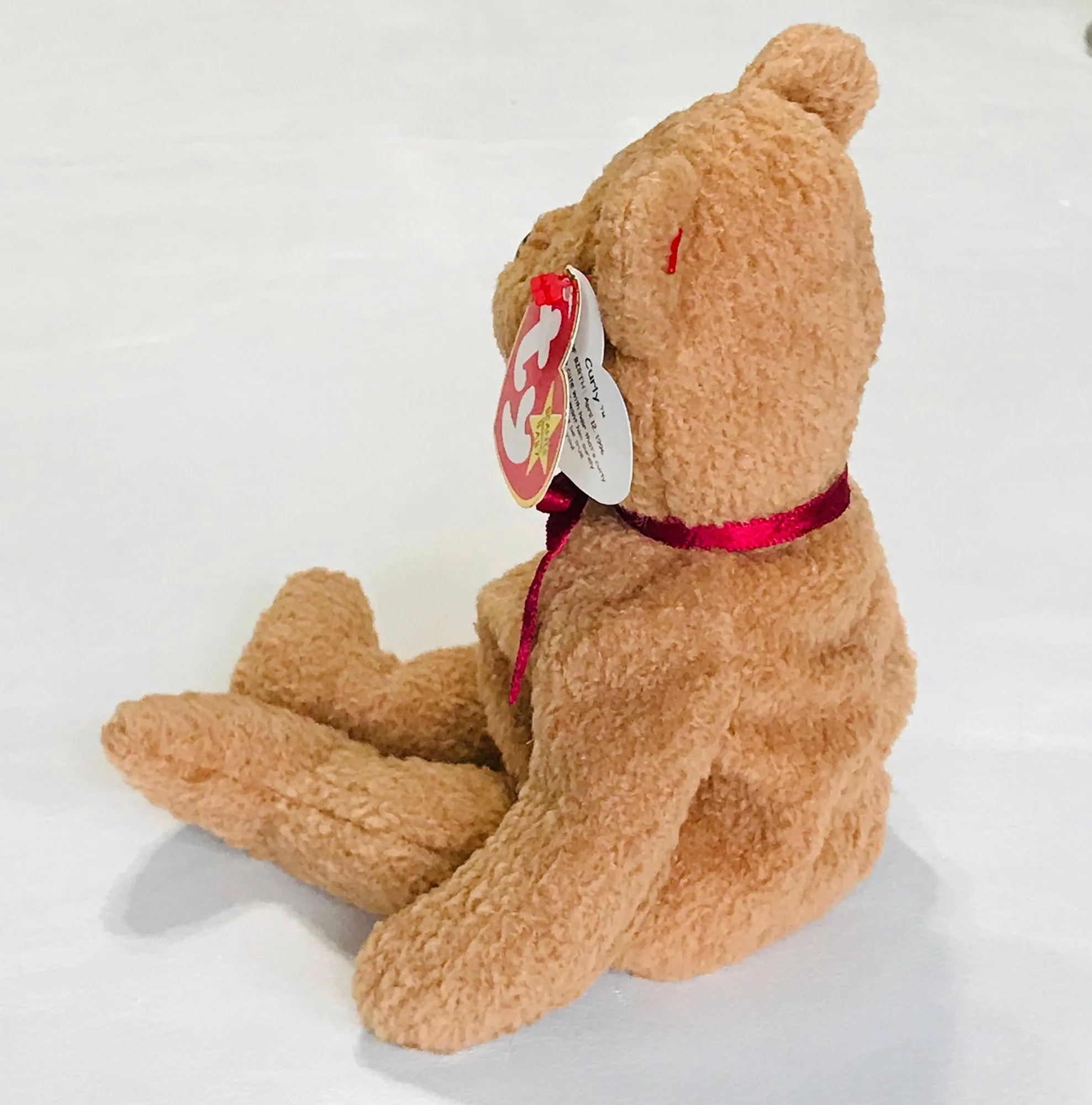 1993 Ty Original Beanie Curly Bear - 9"