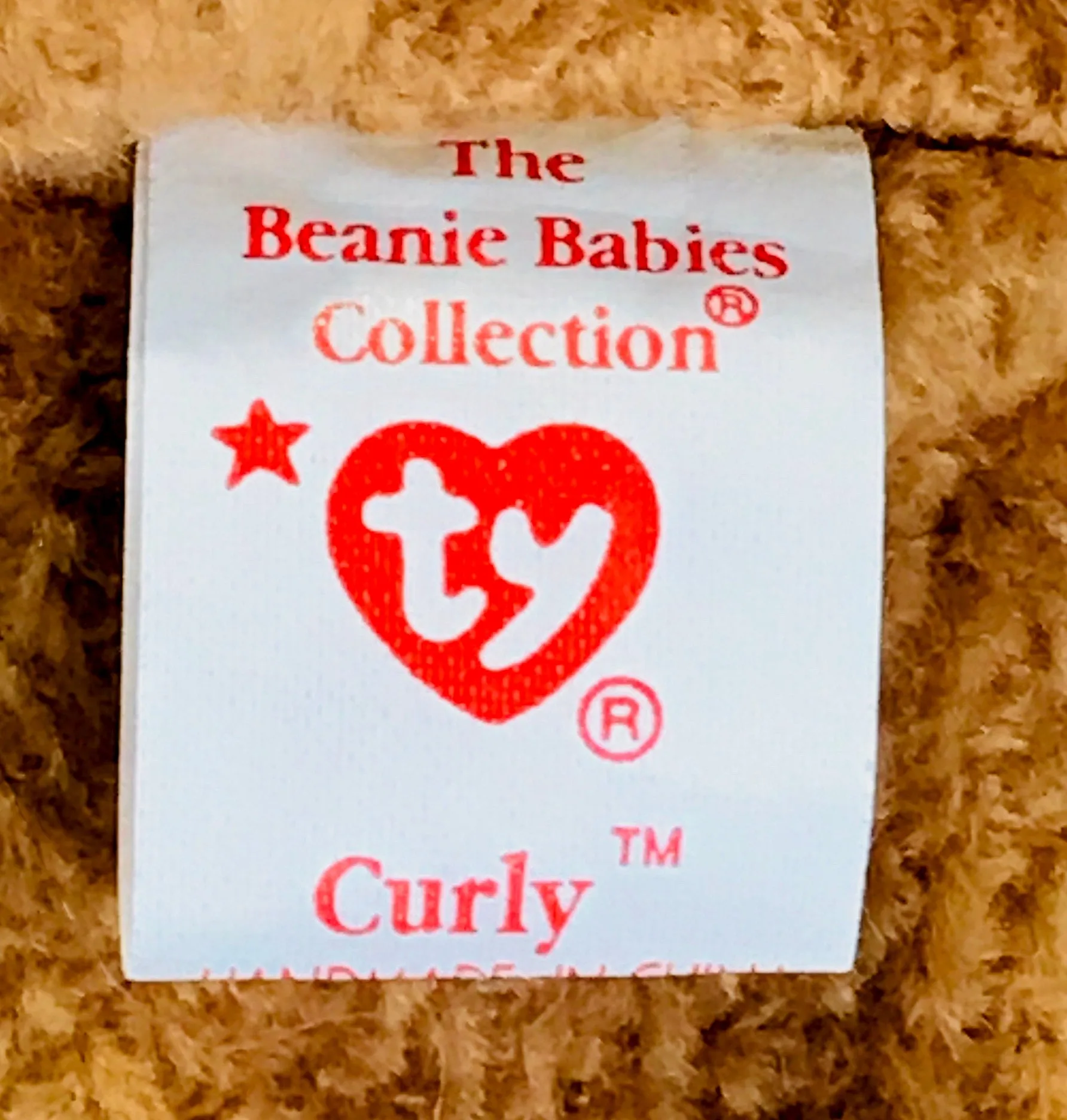 1993 Ty Original Beanie Curly Bear - 9"