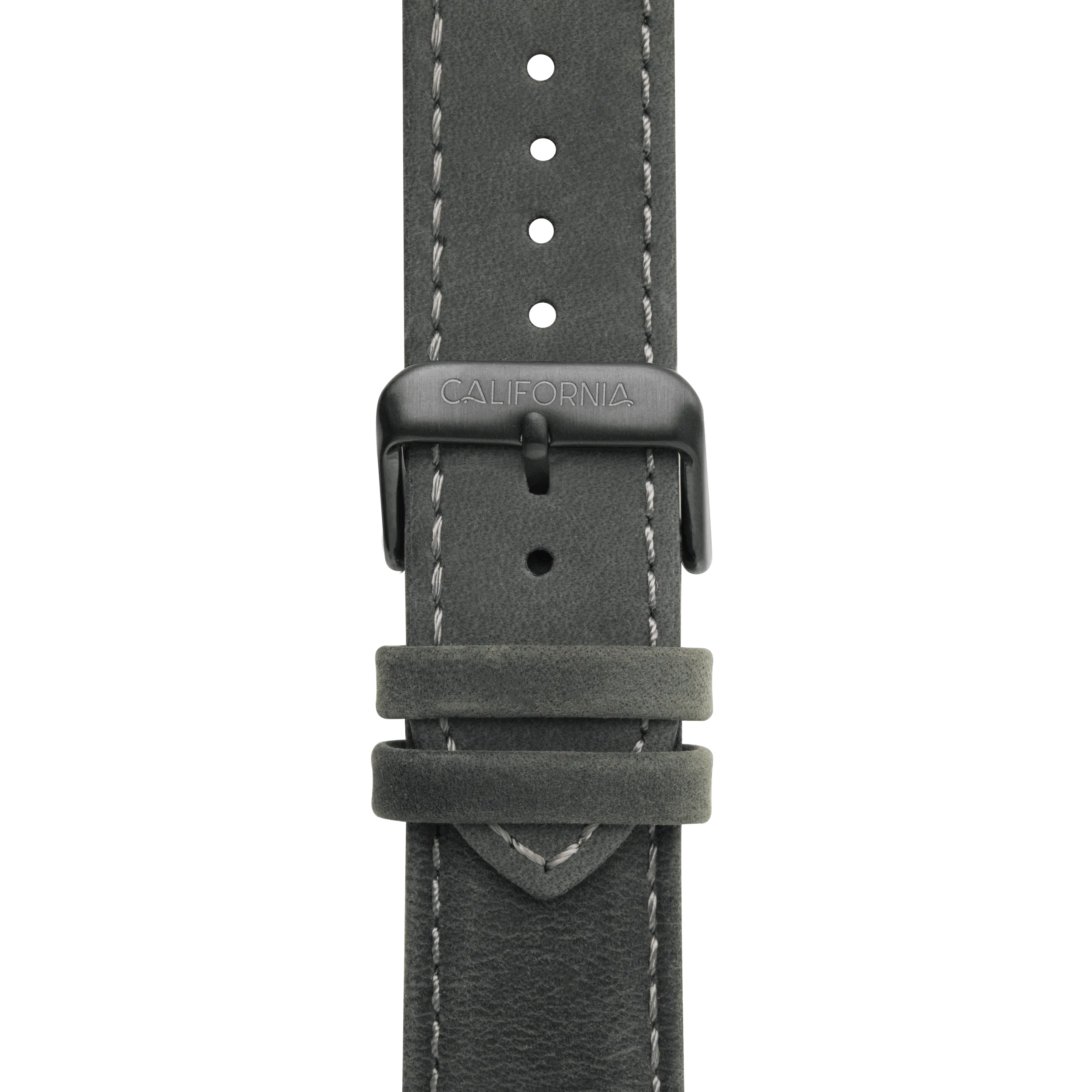 22mm Leather Dark Gray Gunmetal