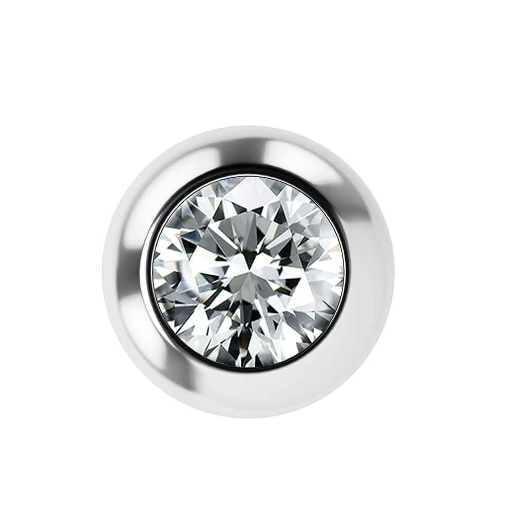 2Pcs 14K White Gold Nipple Ring CZ Ball Nipple Piercing Barbell
