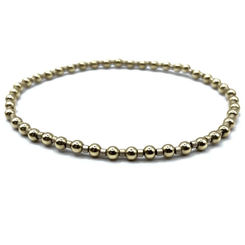 3mm Color Crush Newport CHAMPAGNE & Gold Waterproof Bracelet 7"
