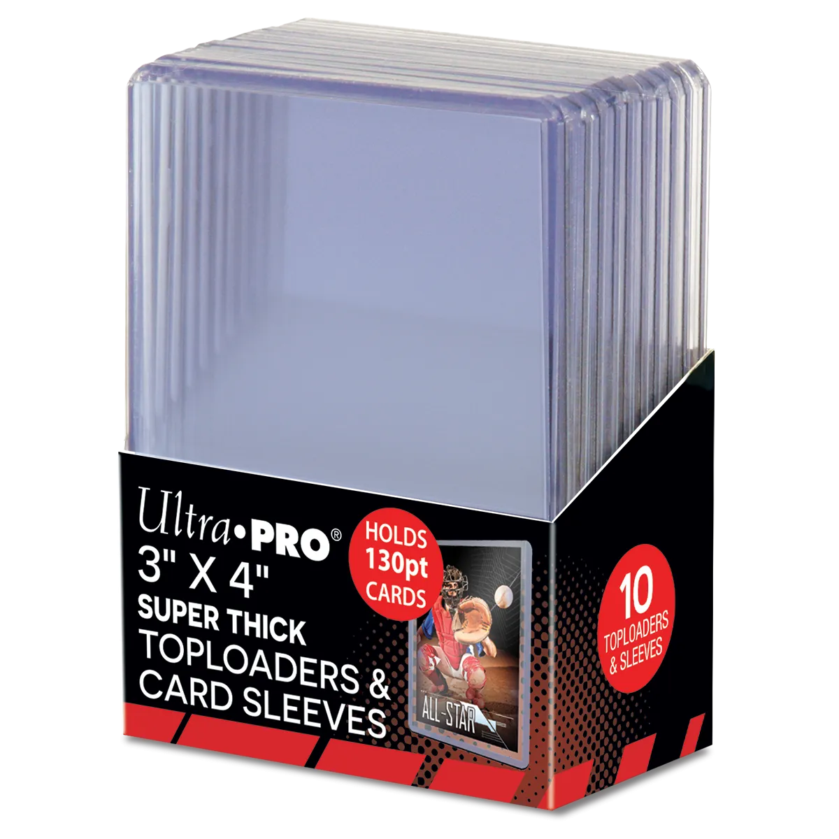 3" x 4" Super Thick 130PT Toploaders & Thick Card Sleeves Combo (10ct) for Standard Size Cards