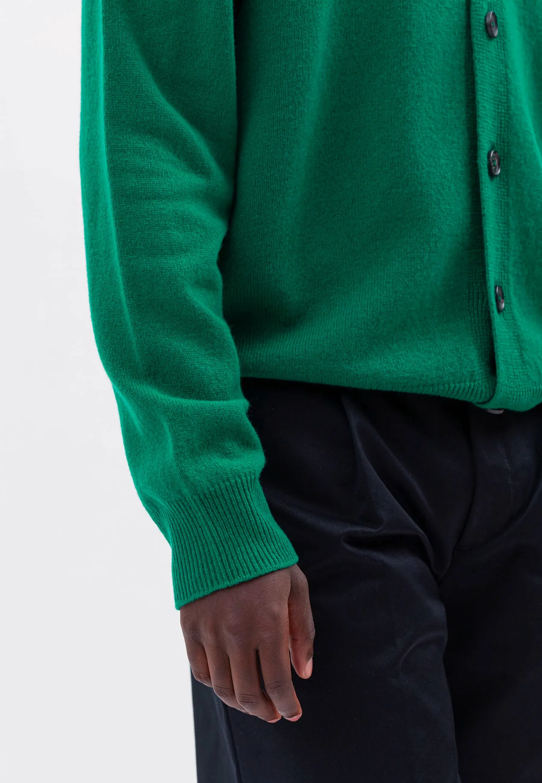 Adam Lambswool Cardigan - Bottle Green