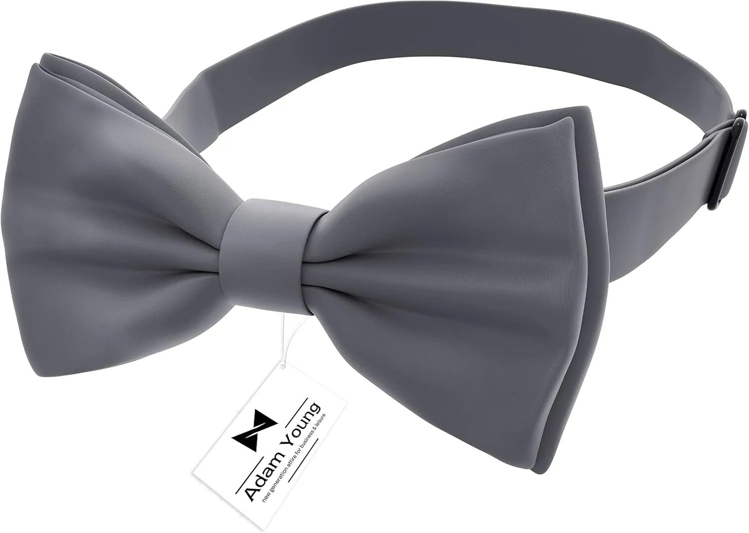 Adam Young Men's Bow Ties with Handkerchief & Cufflinks Pre-Tied Style Formal Satin Classic Bowtie for Tuxedo Faux Silk