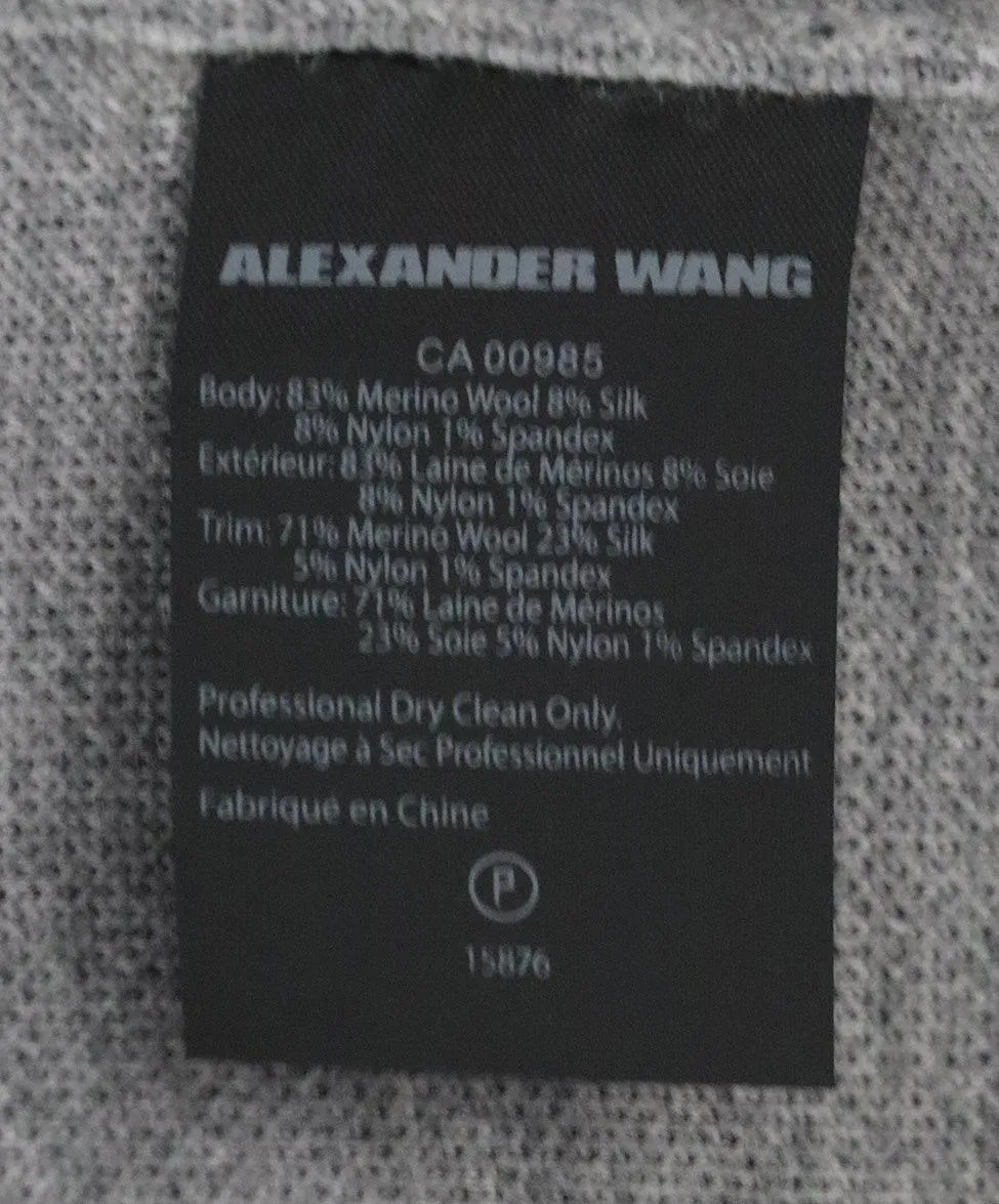 Alexander Wang Grey Wool Cardigan sz 4
