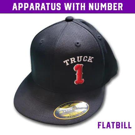 Apparatus with Number Custom Hat - Flatbill Flexfit