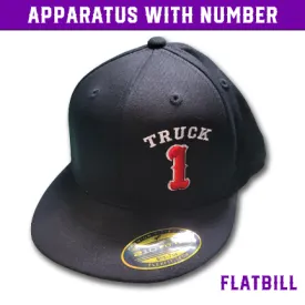 Apparatus with Number Custom Hat - Flatbill Flexfit
