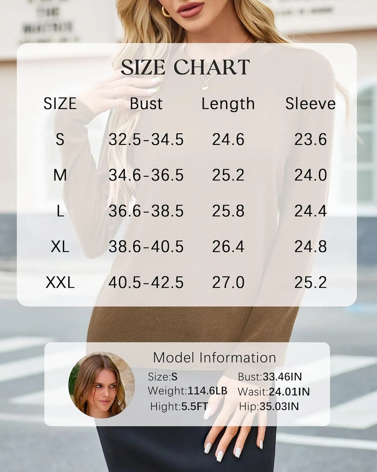 Arach&Cloz Women's Wool Blend Classic Crew Neck Casual Fall Sweaters