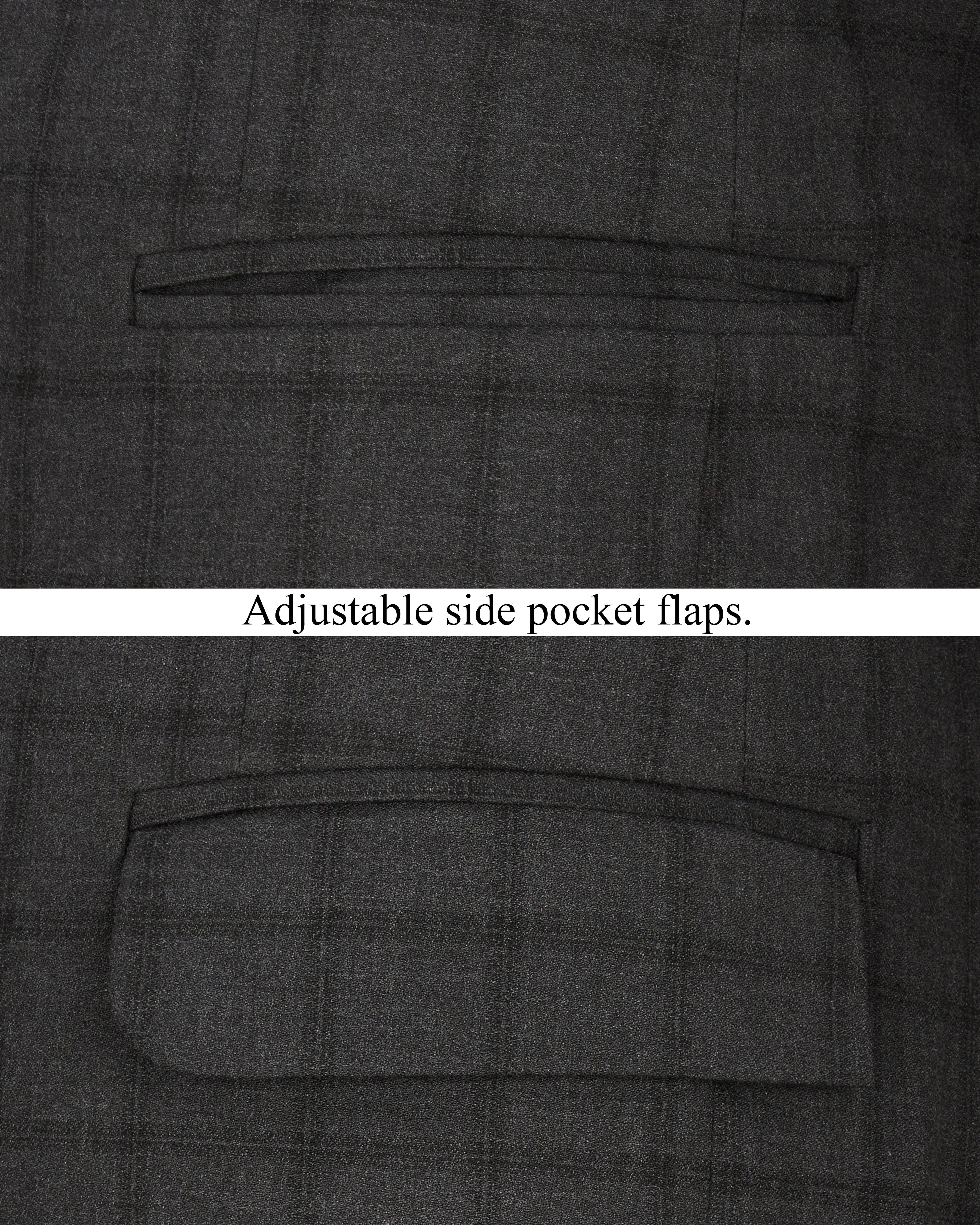Baltic Black Windowpane Single Breasted Blazer
