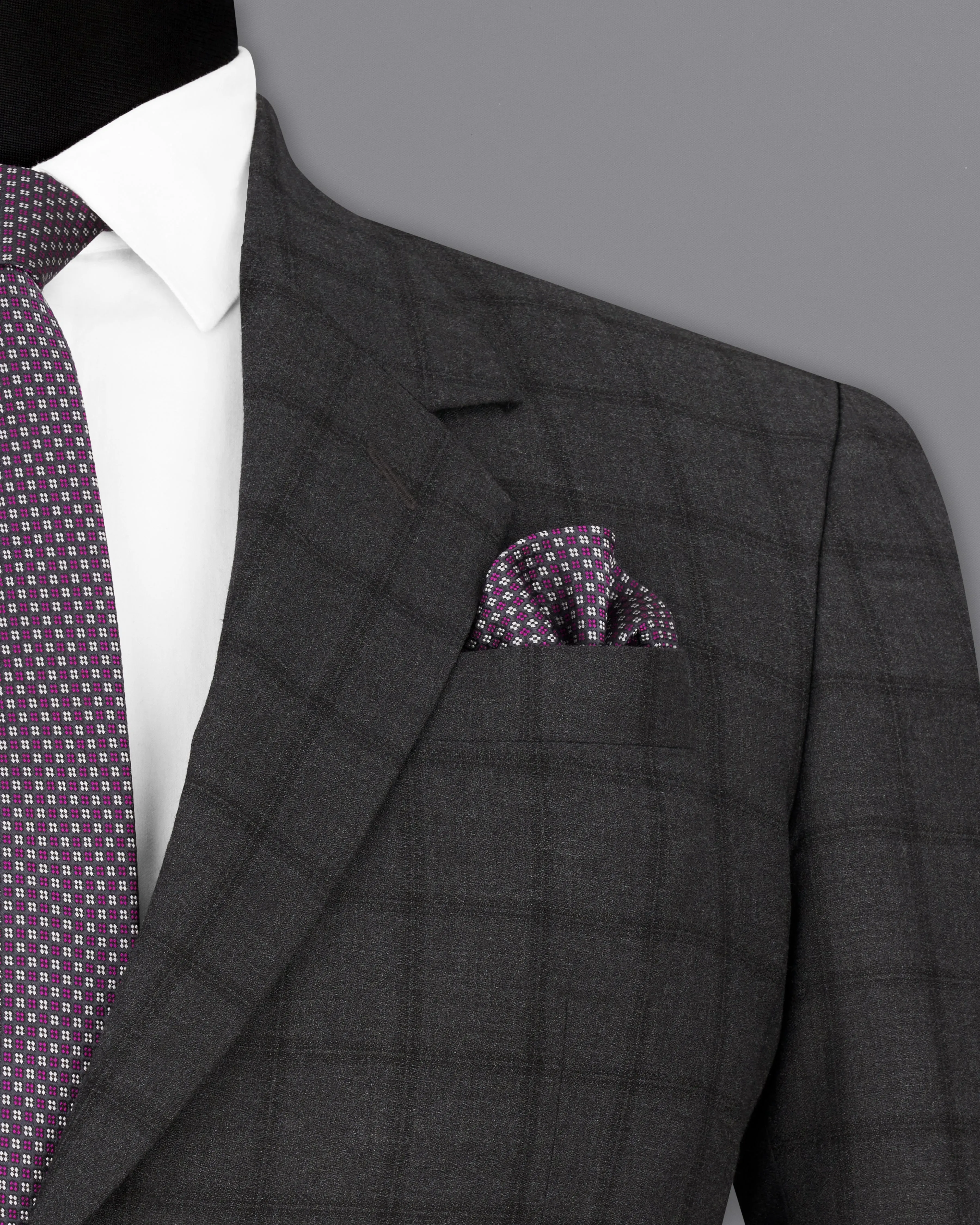 Baltic Black Windowpane Single Breasted Blazer