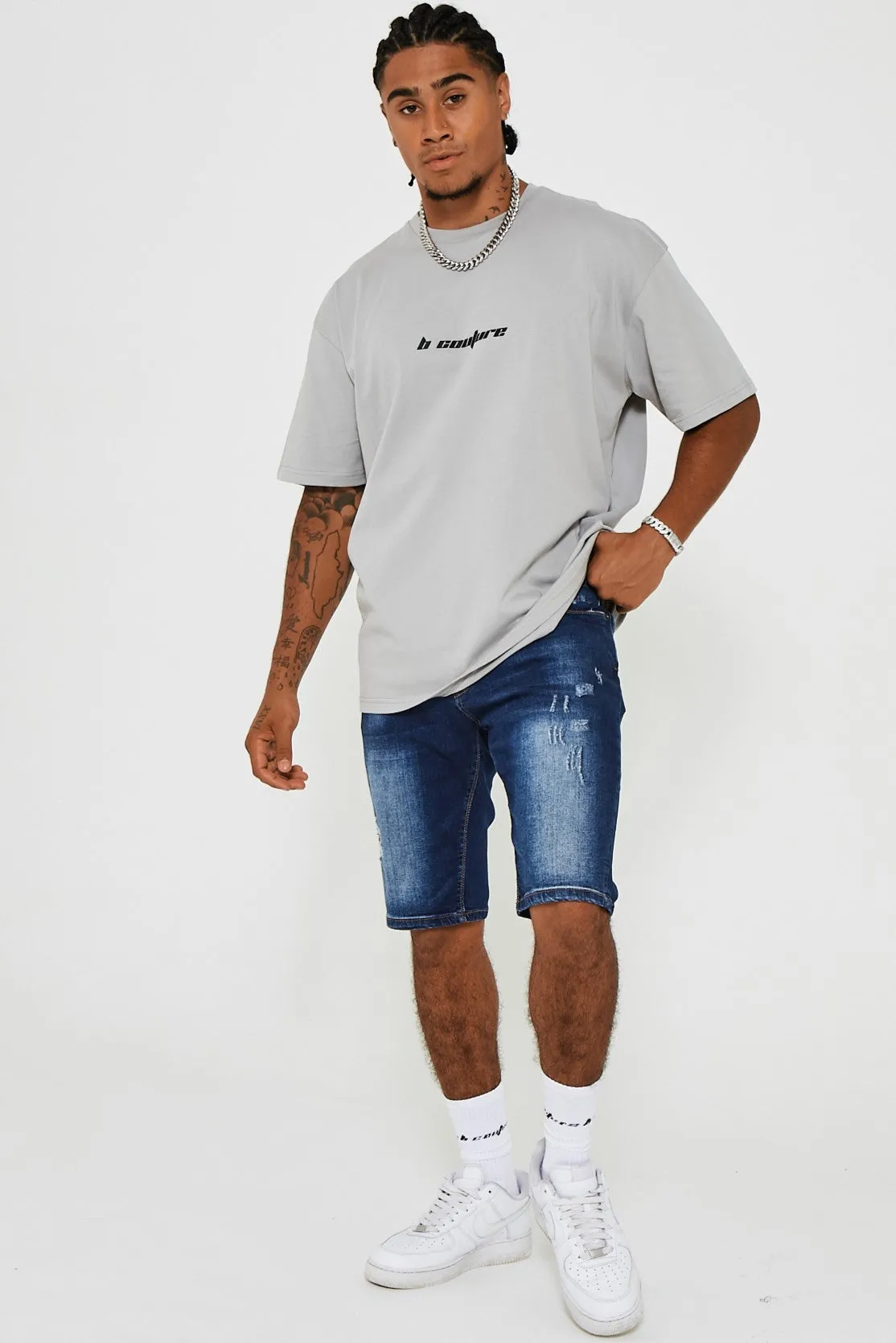 Bartley Oversized Cotton T-Shirt - Grey