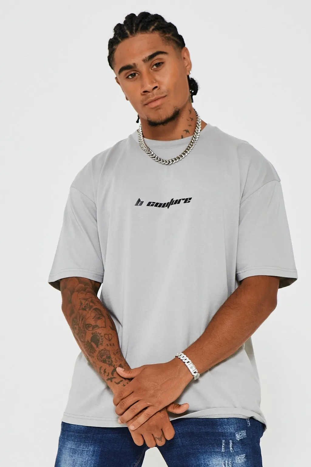 Bartley Oversized Cotton T-Shirt - Grey