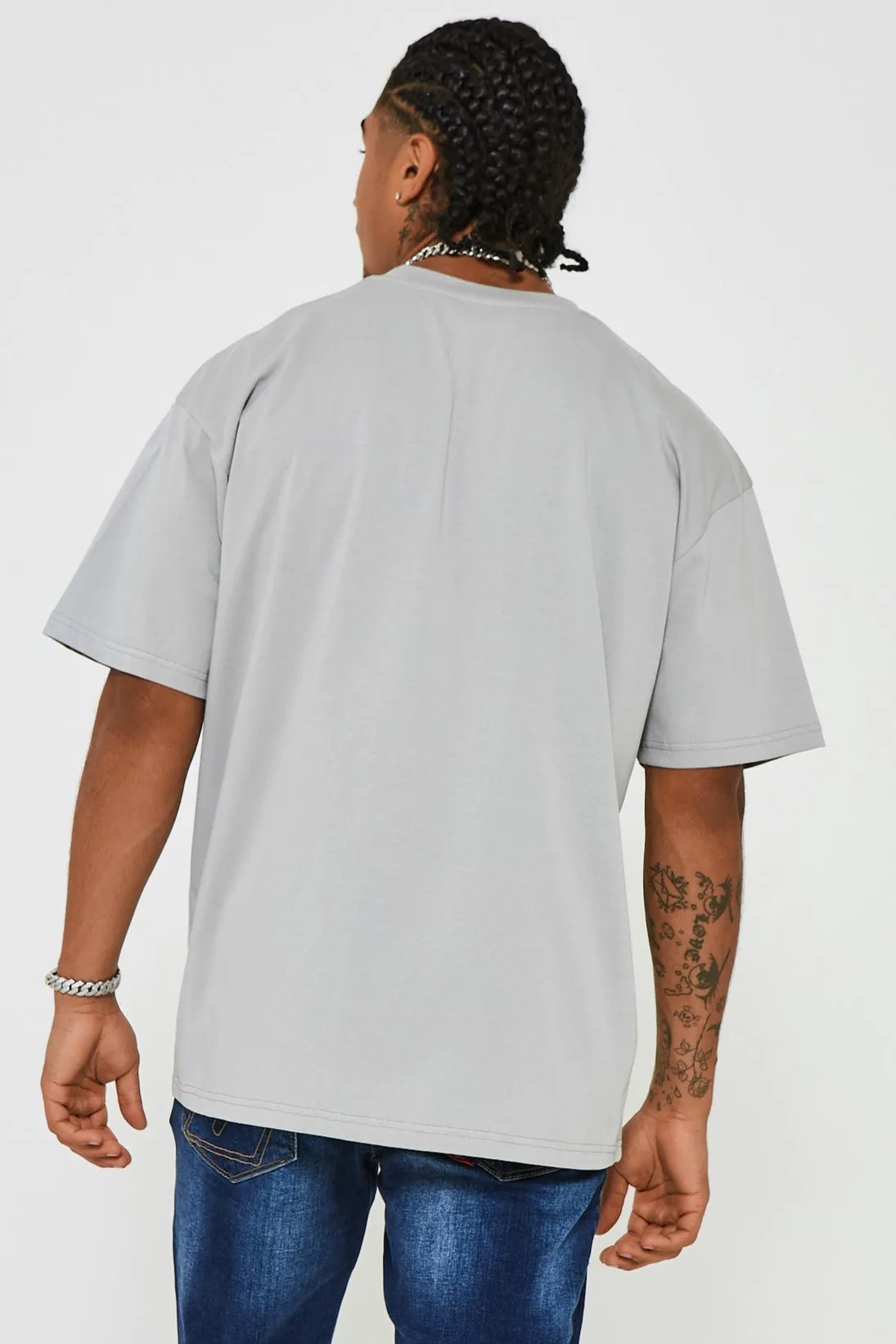 Bartley Oversized Cotton T-Shirt - Grey