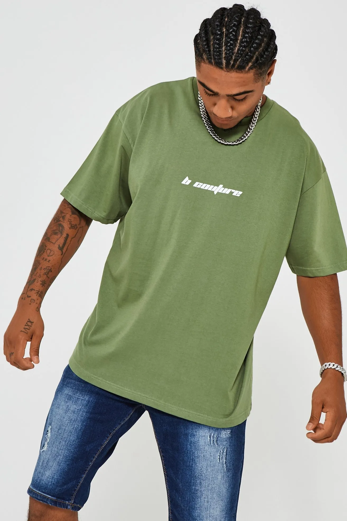 Bartley Oversized Cotton T-Shirt - Khaki