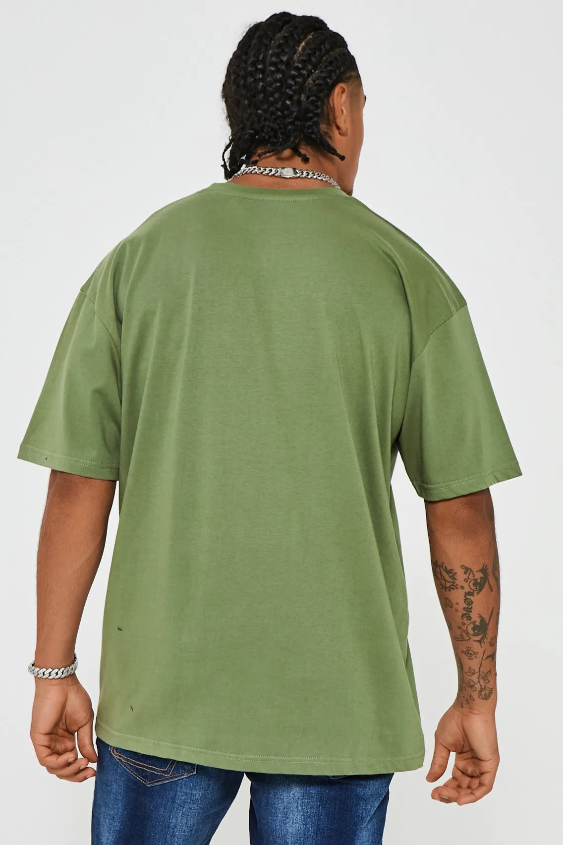 Bartley Oversized Cotton T-Shirt - Khaki