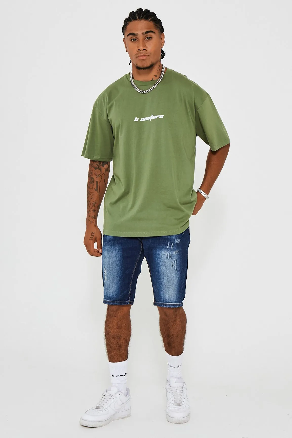 Bartley Oversized Cotton T-Shirt - Khaki