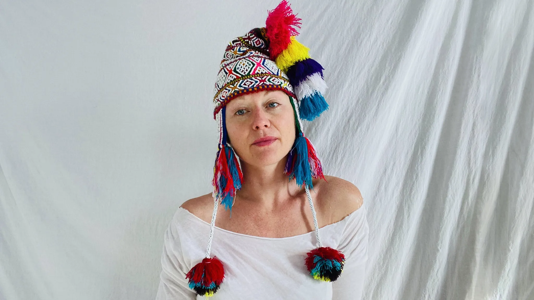 Beaded Shaman Ch'ullo Hat. Peru. Winter Hat. Chullo. 0207