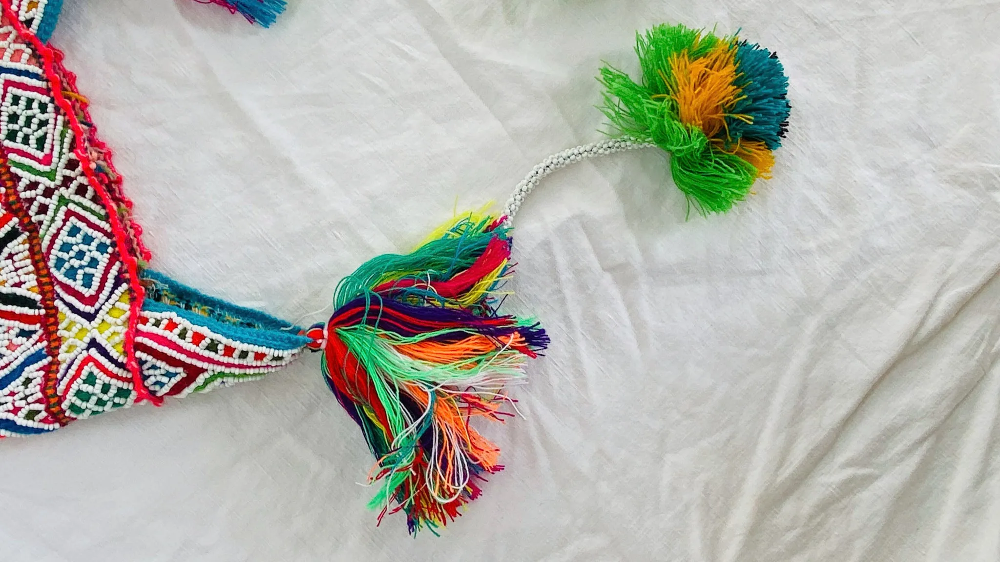 Beaded Shaman Ch'ullo Hat. Peru. Winter Hat. Chullo. 0207