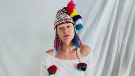 Beaded Shaman Ch'ullo Hat. Peru. Winter Hat. Chullo. 0207