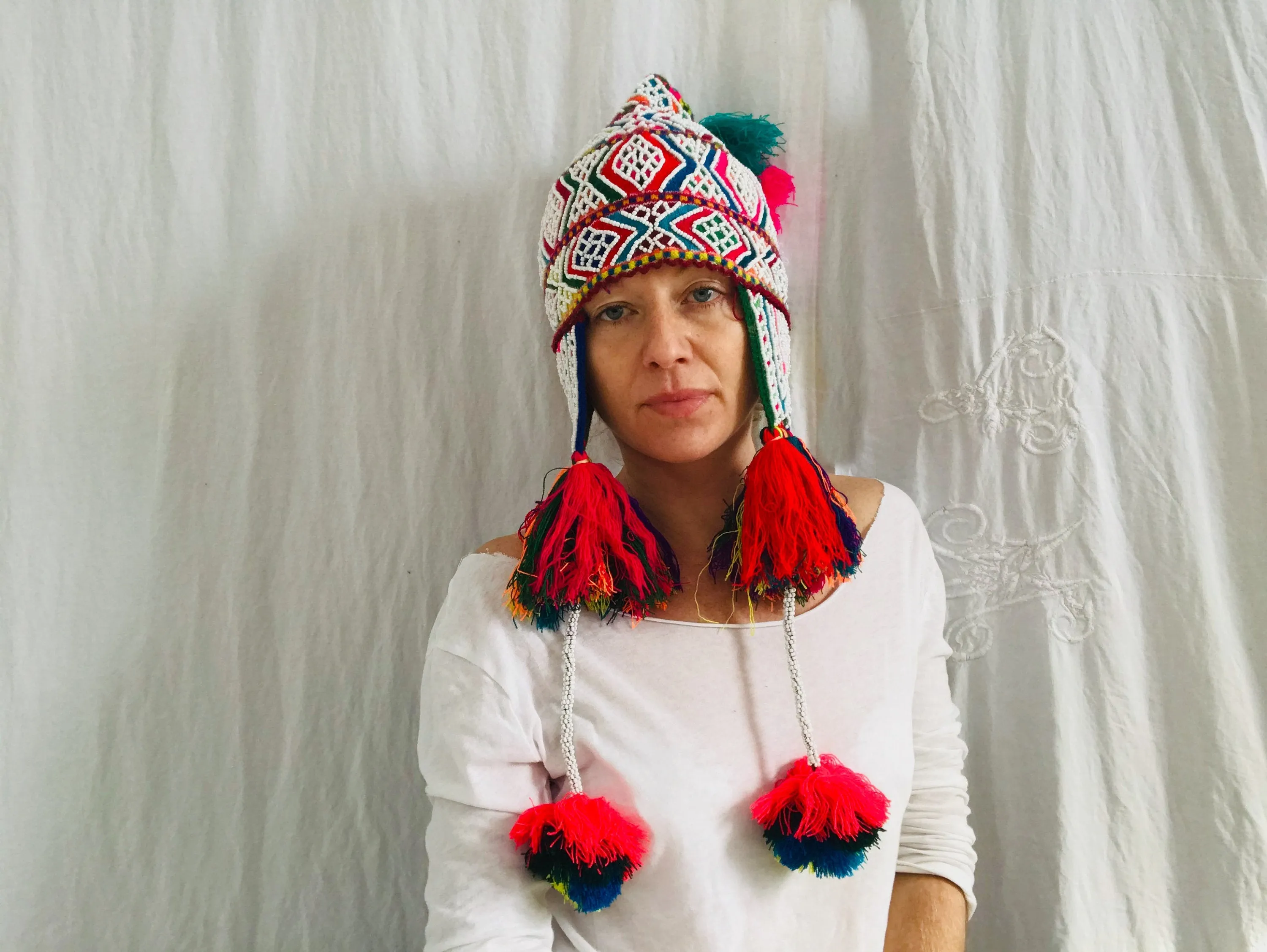 Beaded Shaman Ch'ullo Hat. Peru. Winter Hat. Chullo