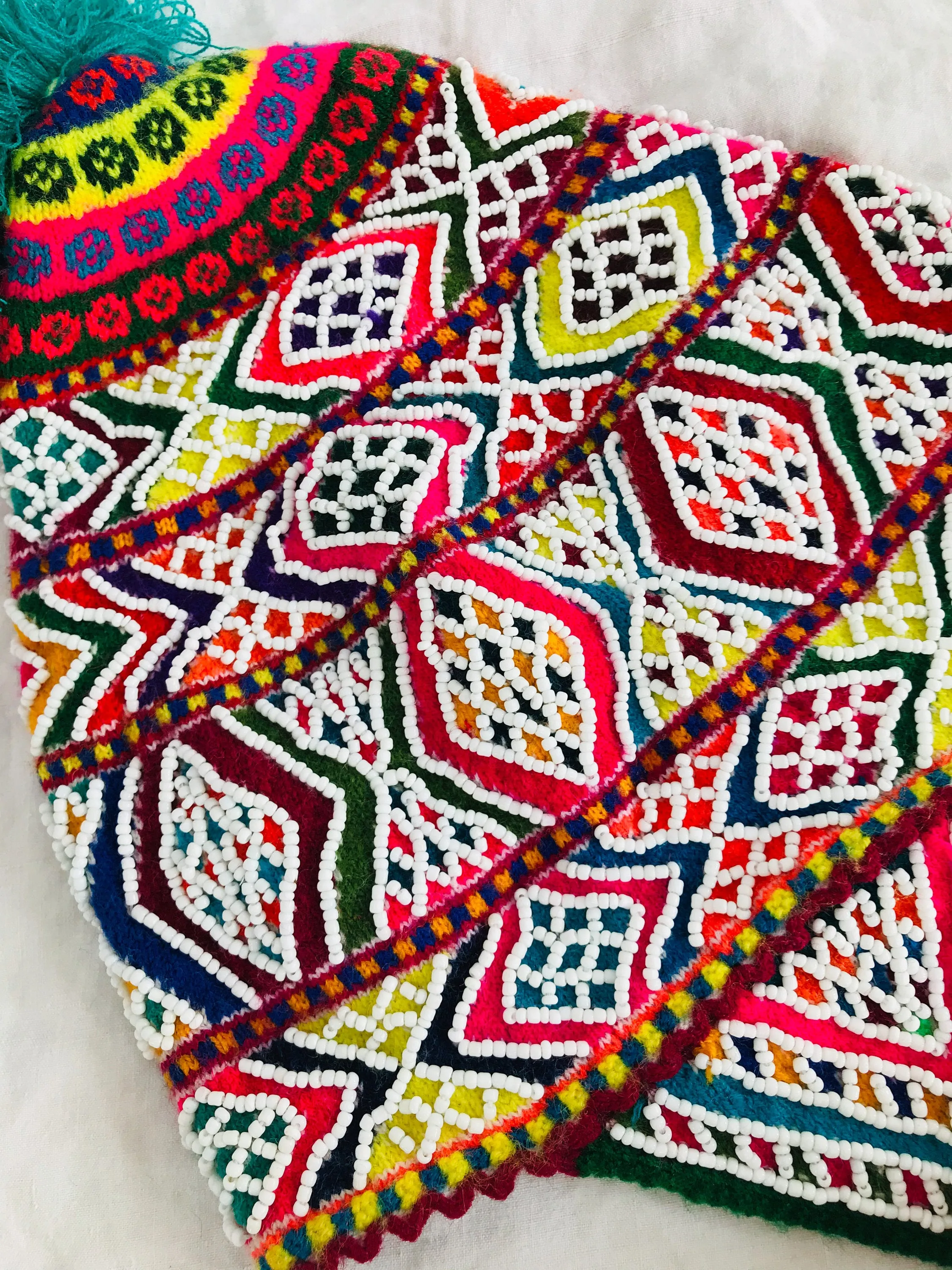 Beaded Shaman Ch'ullo Hat. Peru. Winter Hat. Chullo