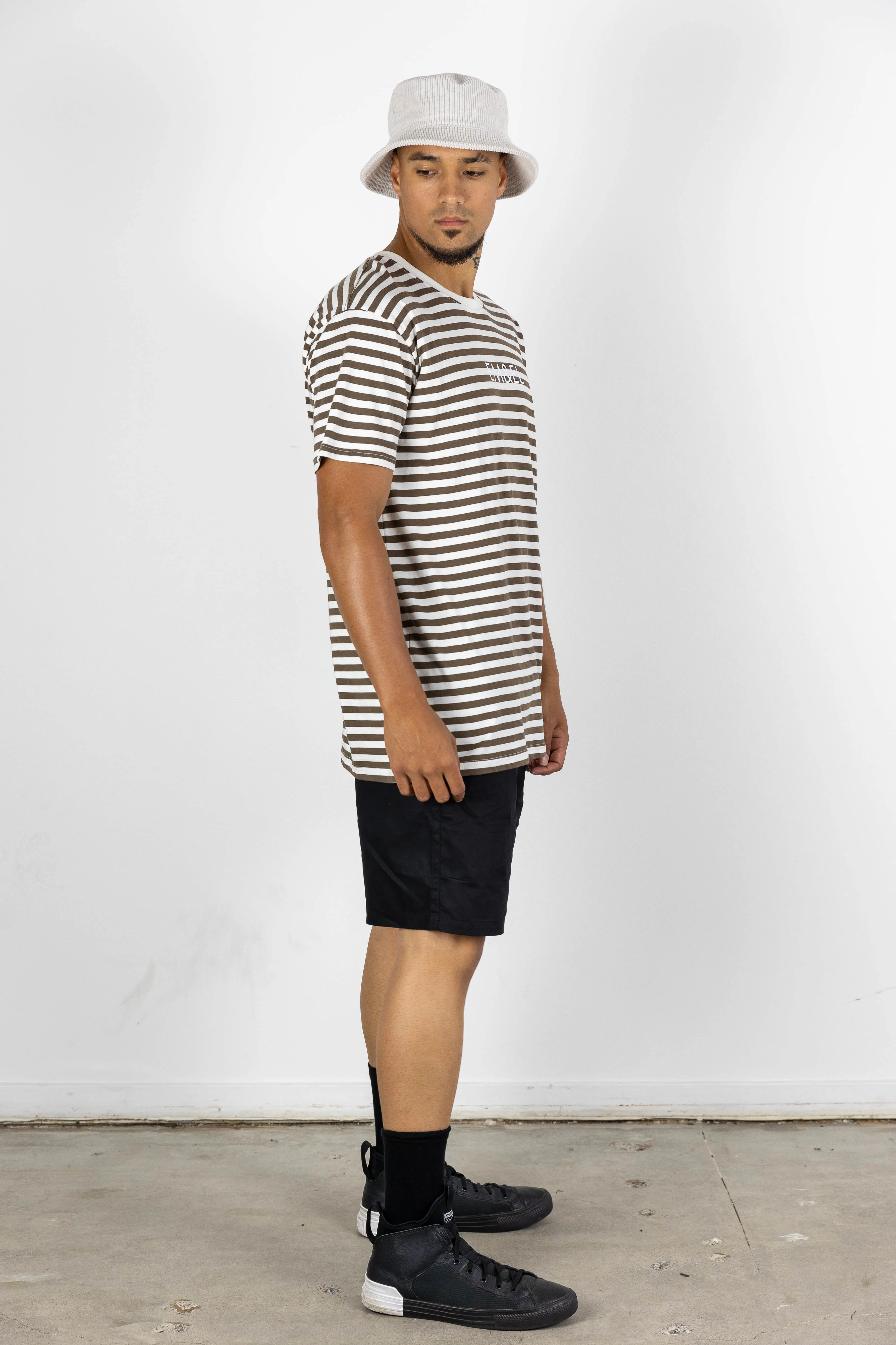 BEN STRIPE TEE BROWN