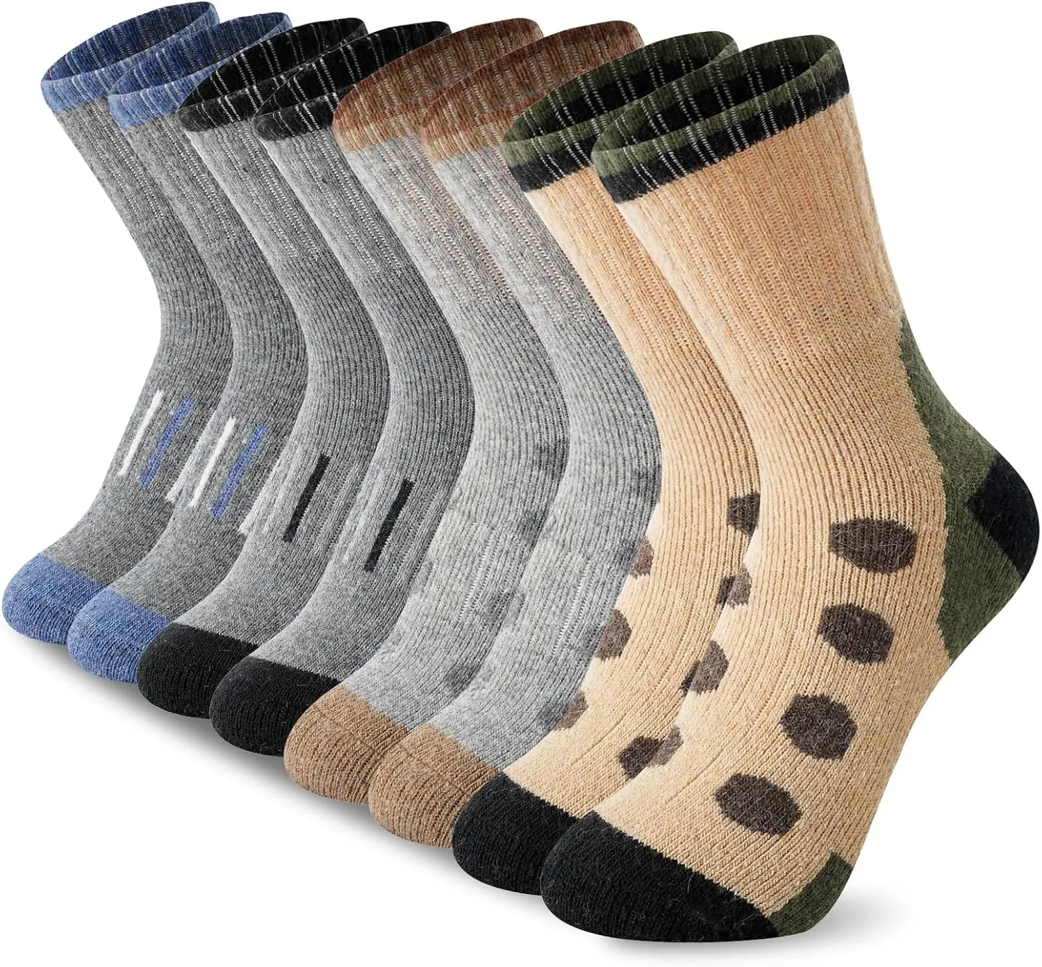 BISOUSOX Kids Wool Socks Boys Socks 10-12 Years Old Soccer Baseball Youth 6-8 Thermal Hiking Boot Crew Cushion Sock Gift