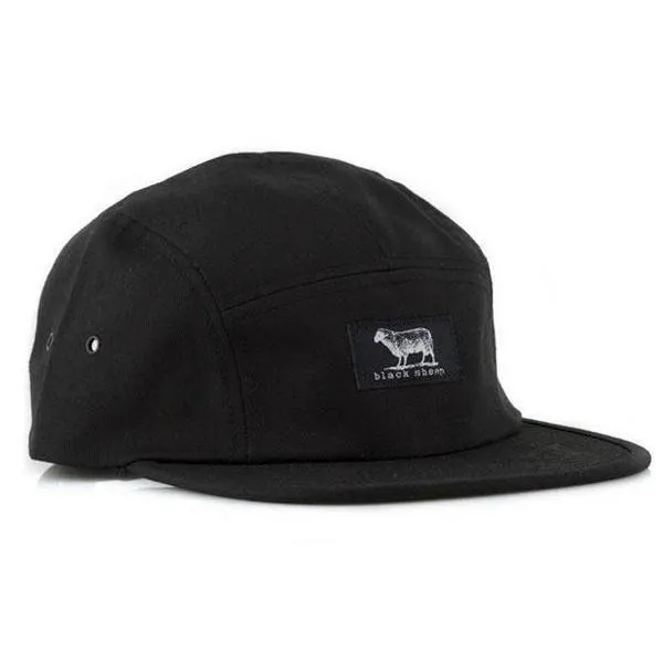 Black Sheep Label 5 Panel Hat Black
