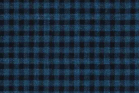 Blue Check 69% Wool 28% Bamboo 3% Linen (Ref-779405)
