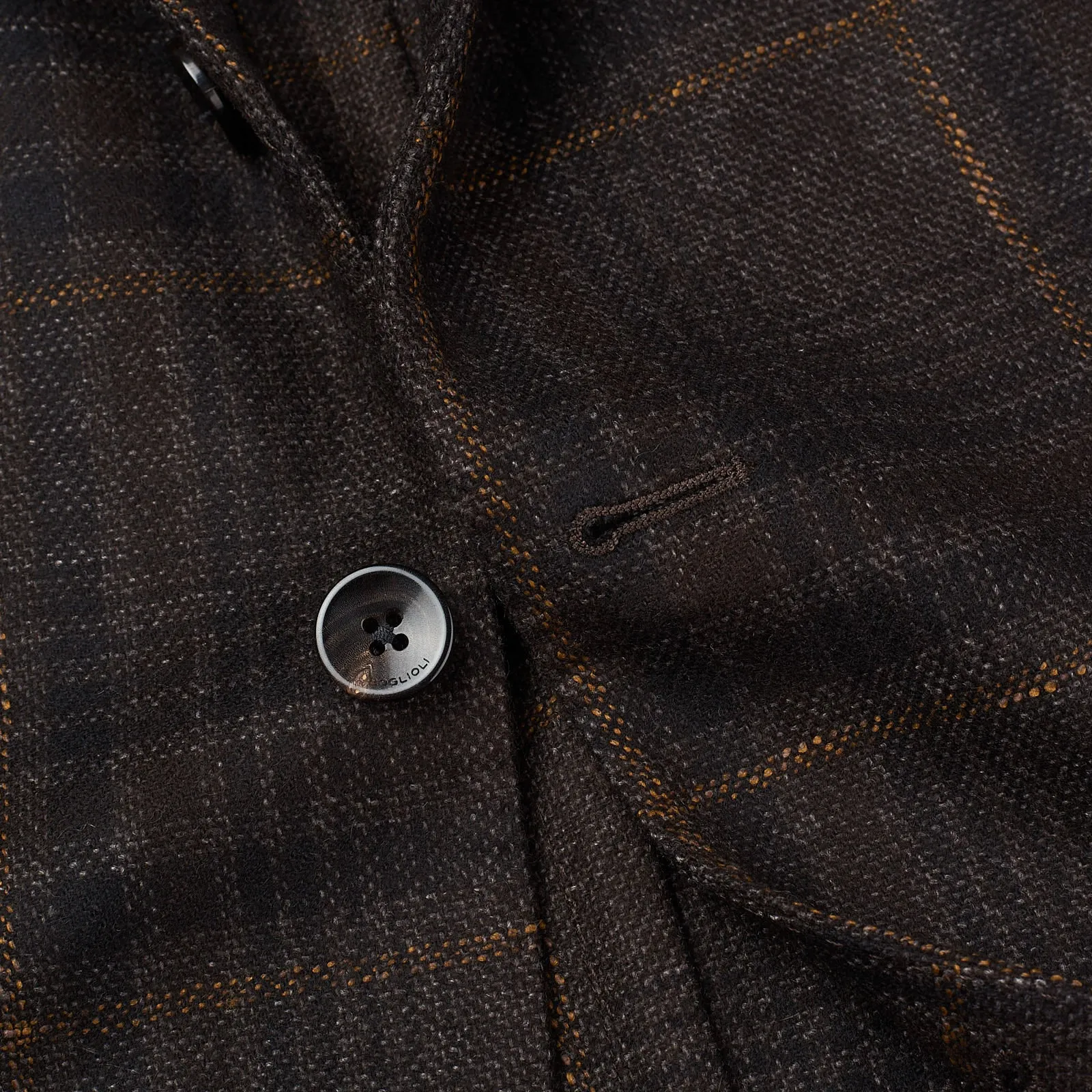 BOGLIOLI Milano "K.Jacket" Brown Plaid Wool-Cashmere Unlined Jacket EU 50 NEW US 40