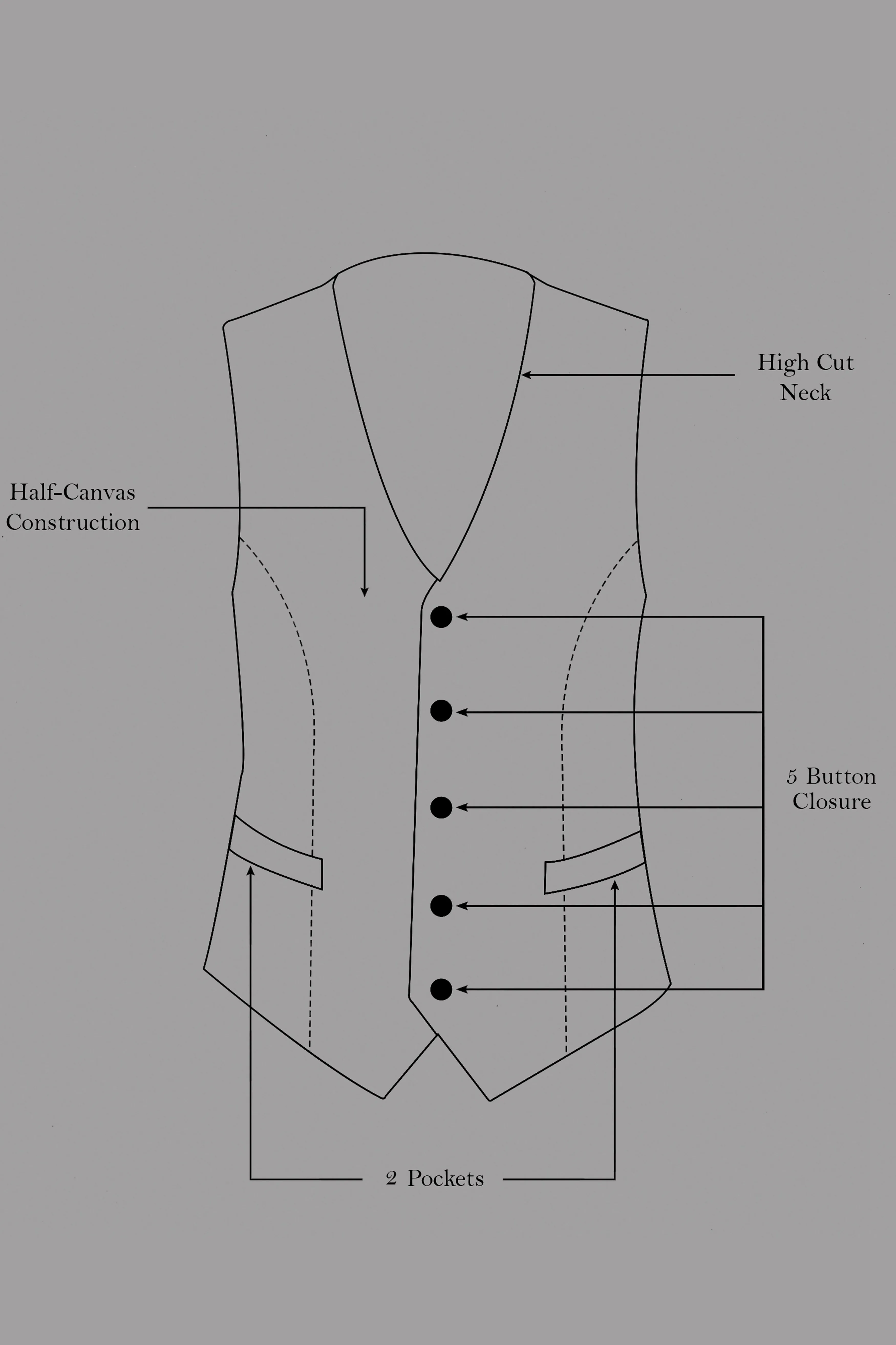 Mens Bole Brown Windowpane Check Waistcoat – Tailored Fit Smart Casual Vest