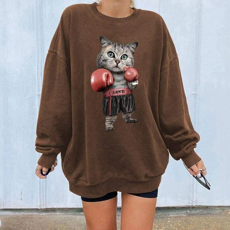 Boxing Cat Sweatshirt