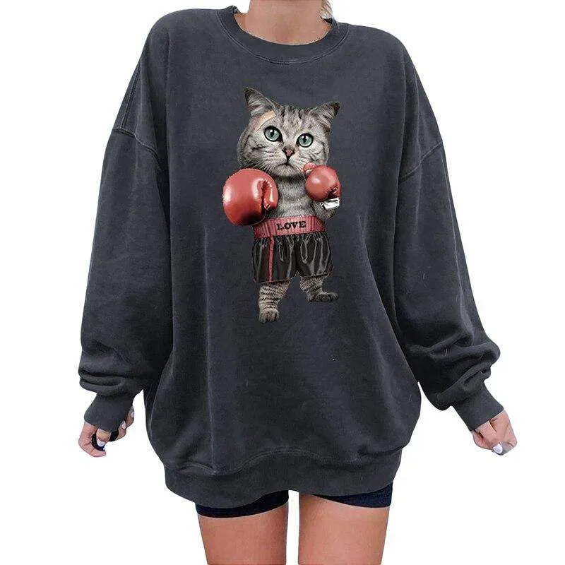 Boxing Cat Sweatshirt