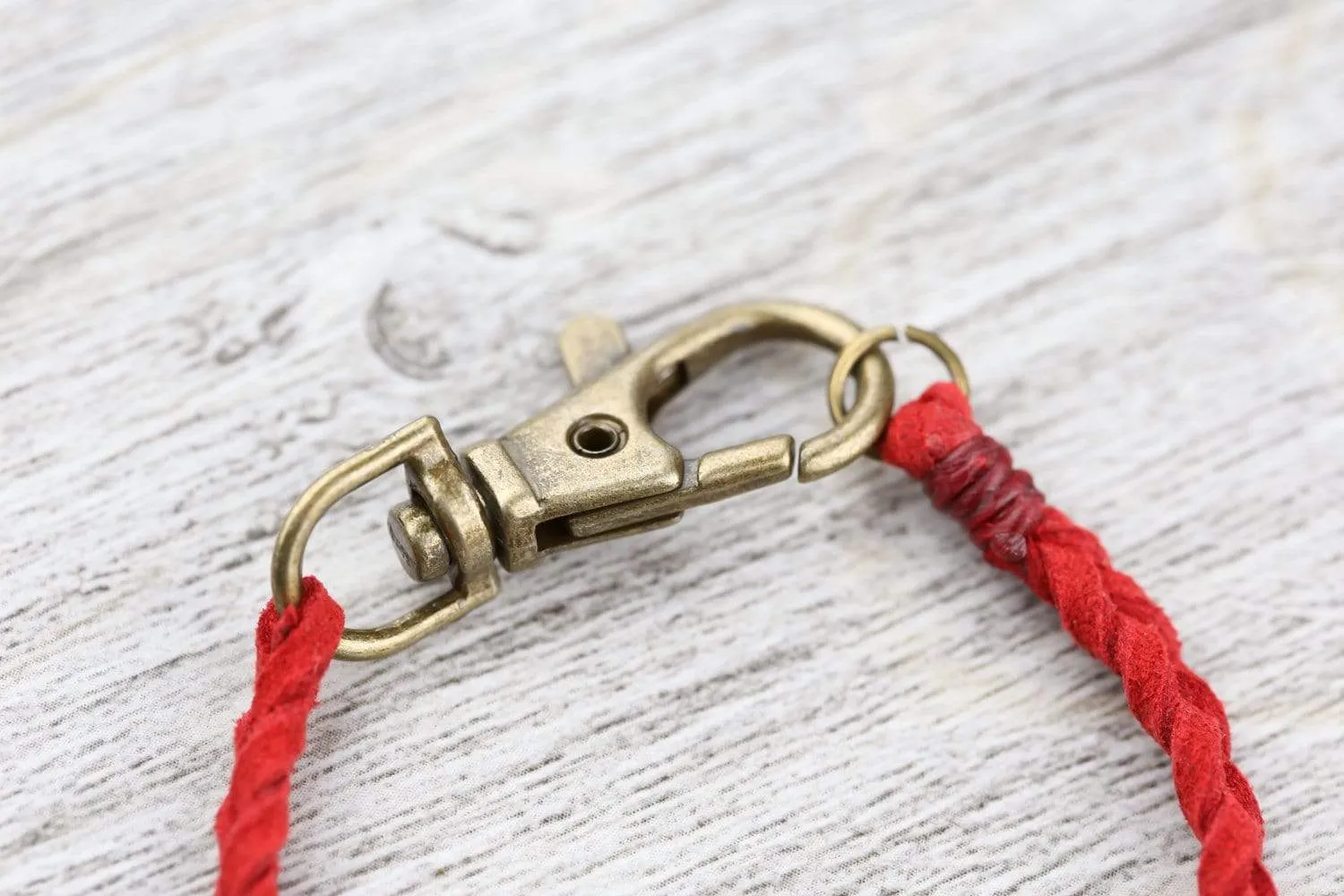 Braided Suede Bracelet in Red