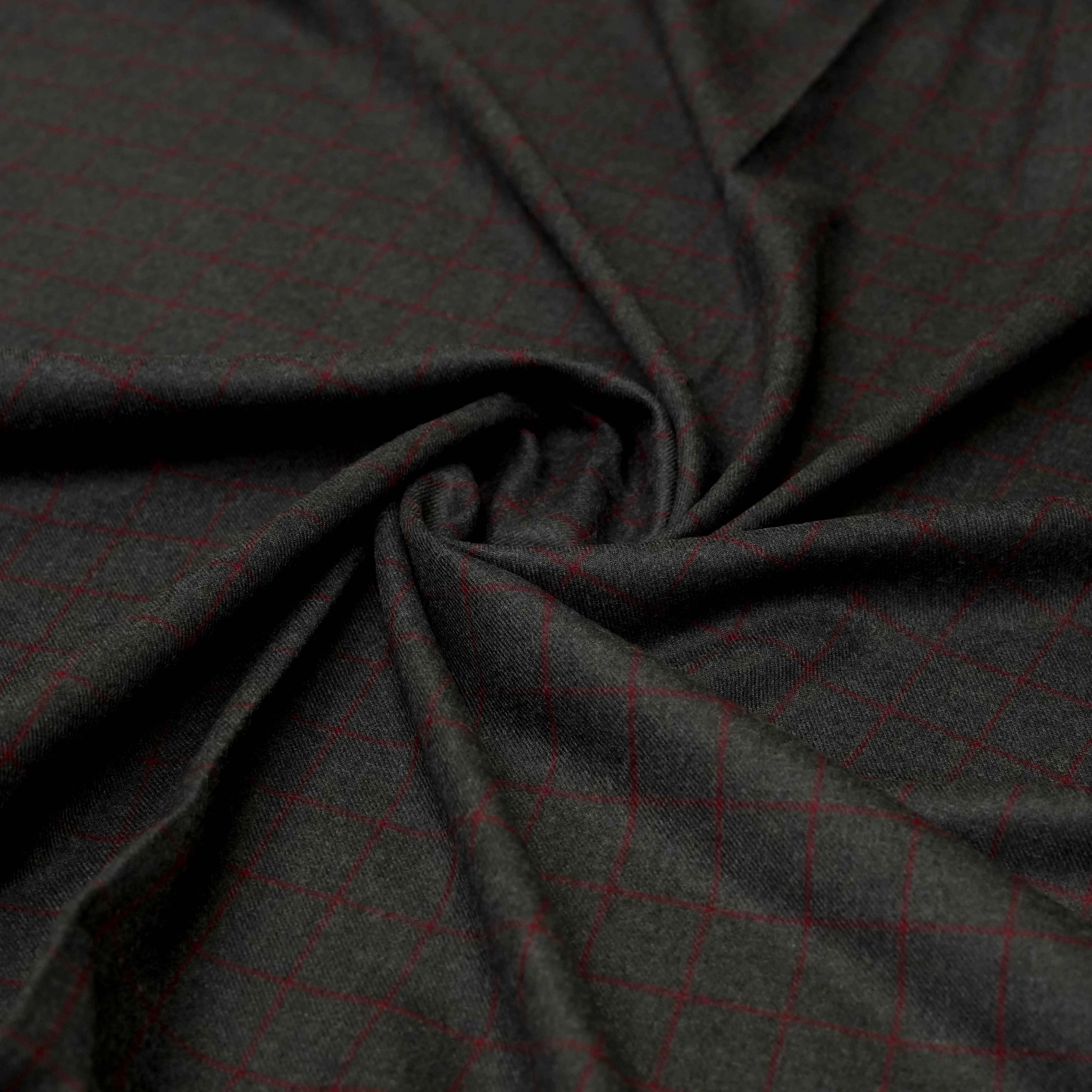 Broad Checks Medium Grey Wool Rich, Worsted Tweed Blazer Fabric