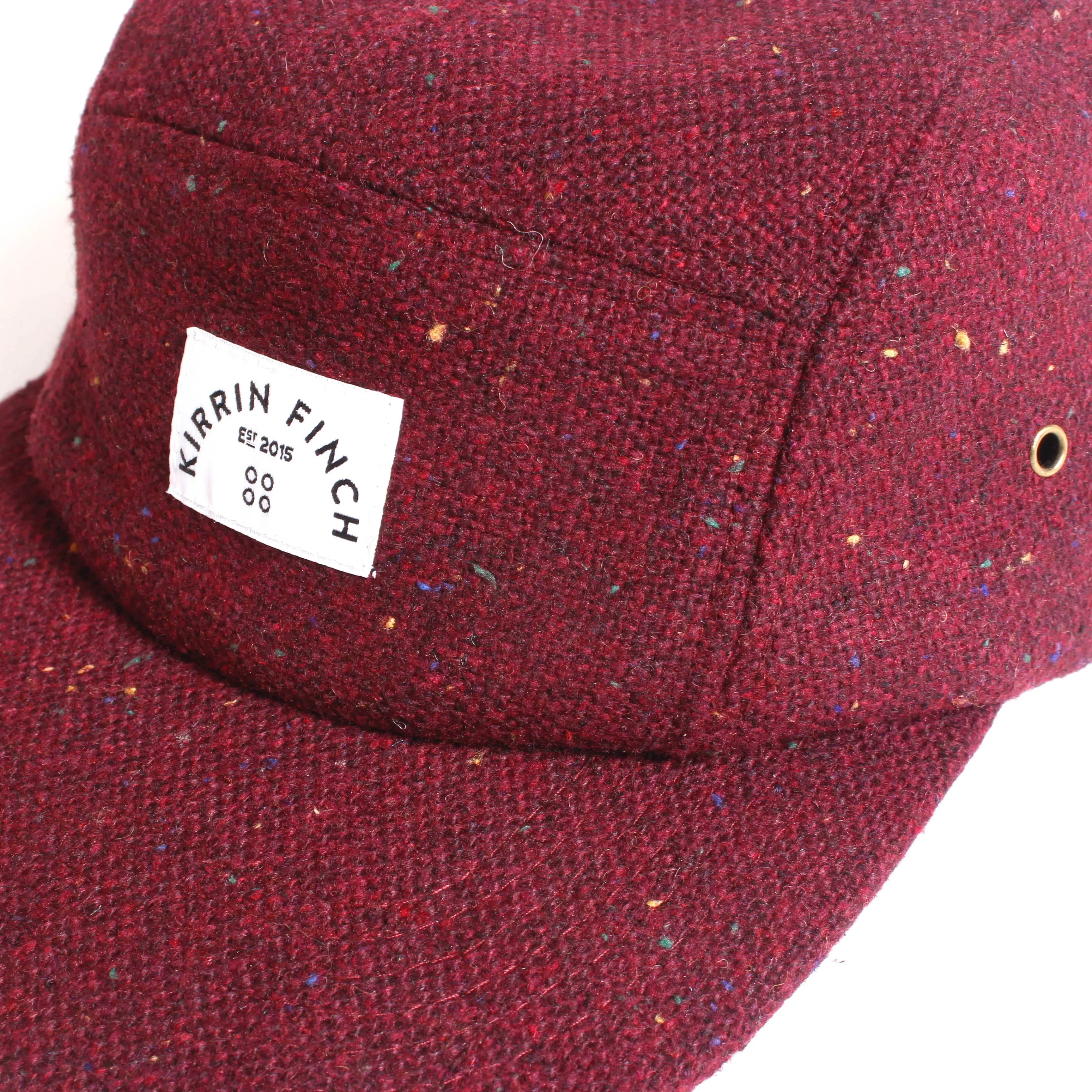 Burgundy Wool 5 Panel Hat