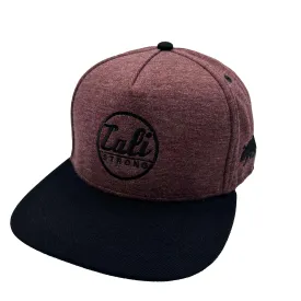 CALI Strong Classic Flat Bill Snapback Wine Heather Black
