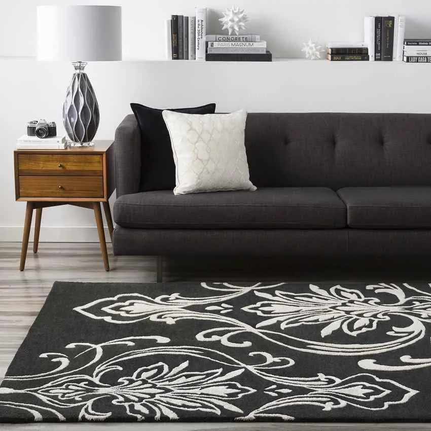 Calipatria 8x11 Transitional Black Area Rug Carpet for Living Room Bedroom or Kitchen (8' x 11')