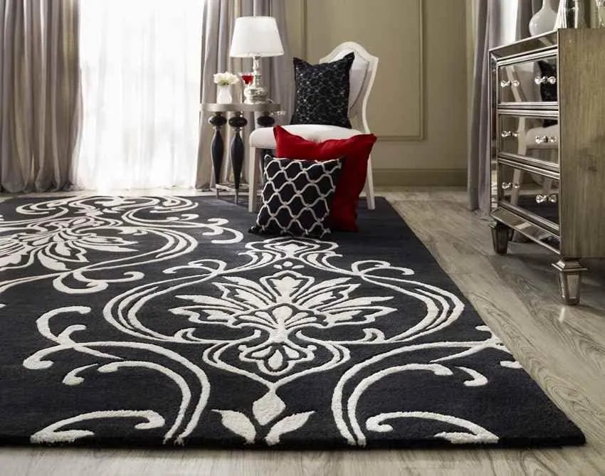 Calipatria 8x11 Transitional Black Area Rug Carpet for Living Room Bedroom or Kitchen (8' x 11')