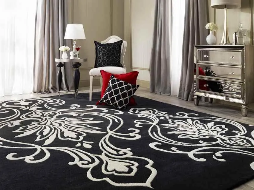 Calipatria 8x11 Transitional Black Area Rug Carpet for Living Room Bedroom or Kitchen (8' x 11')