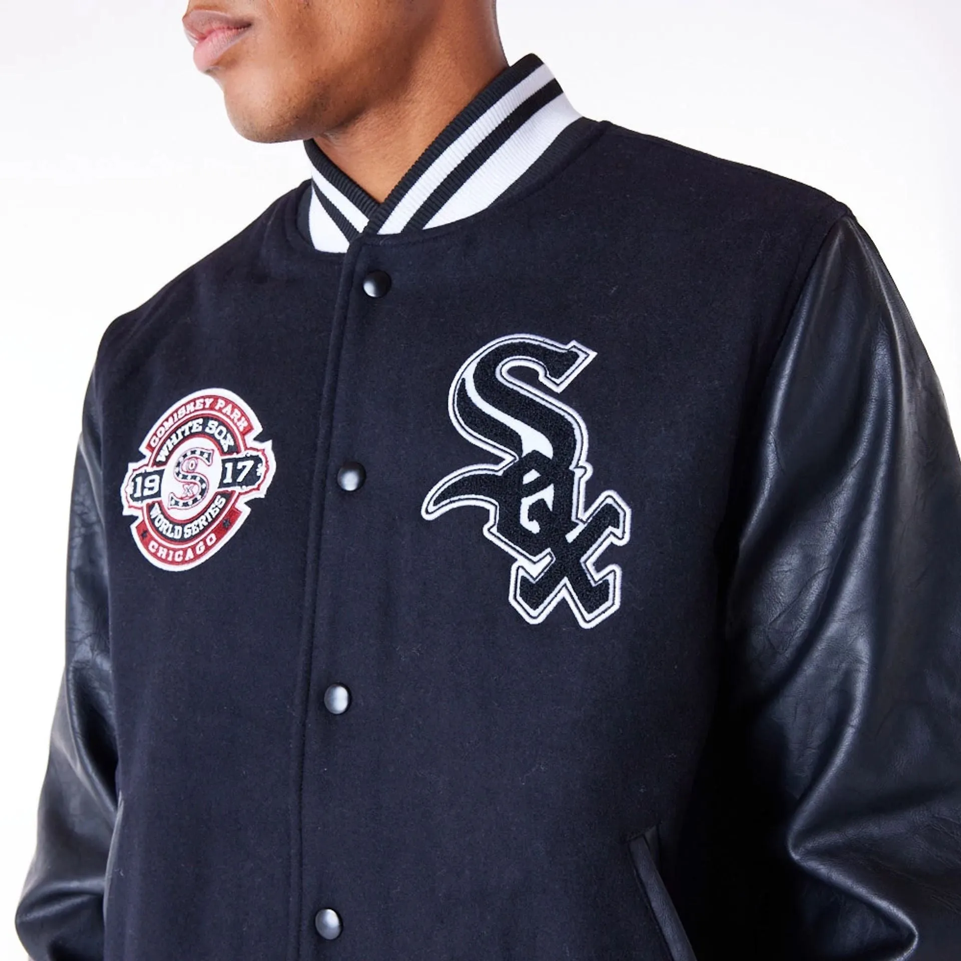 Chicago White Sox MLB Patch Black Varsity Jacket