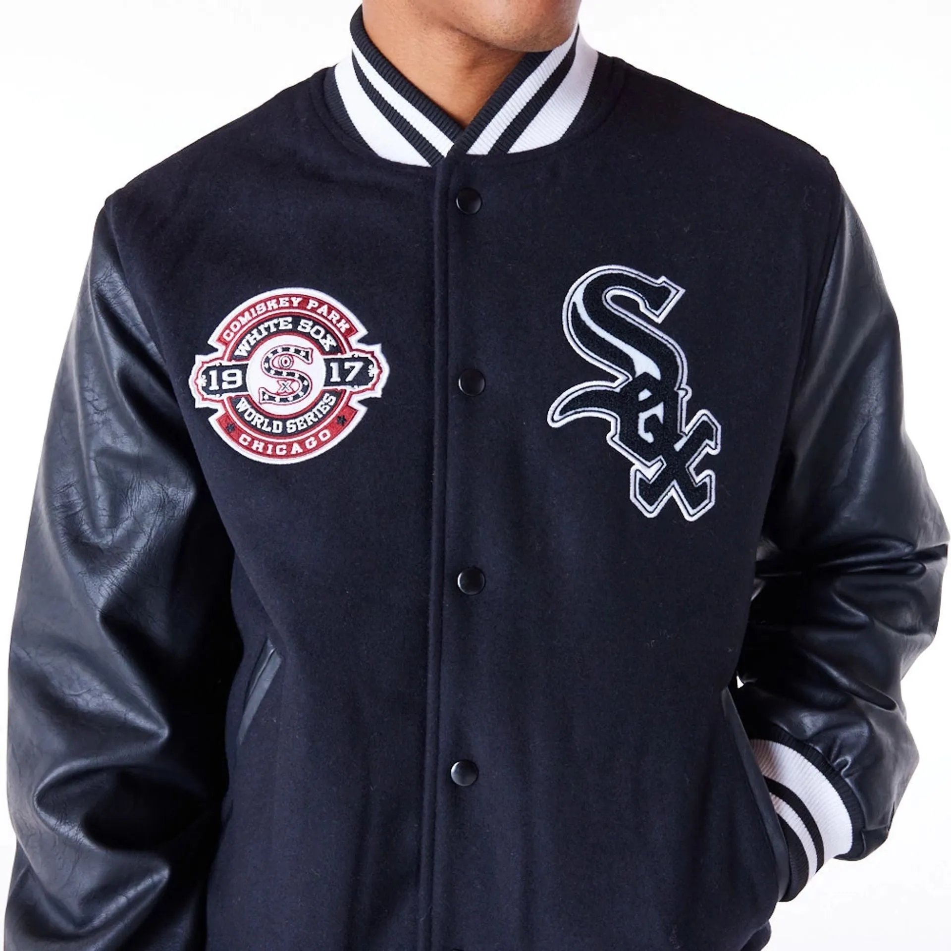 Chicago White Sox MLB Patch Black Varsity Jacket