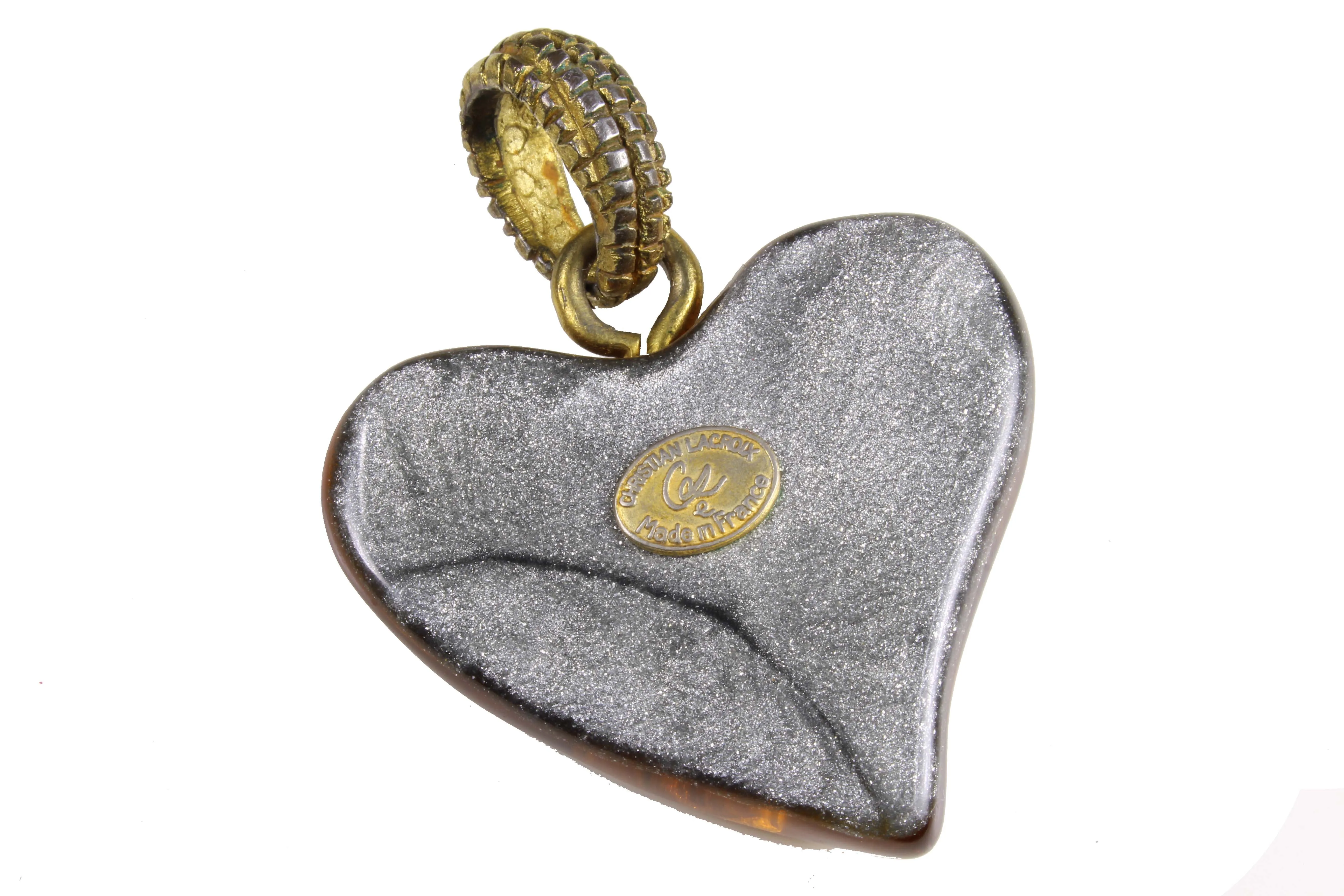 CHRISTIAN LACROIX resin heart pendant