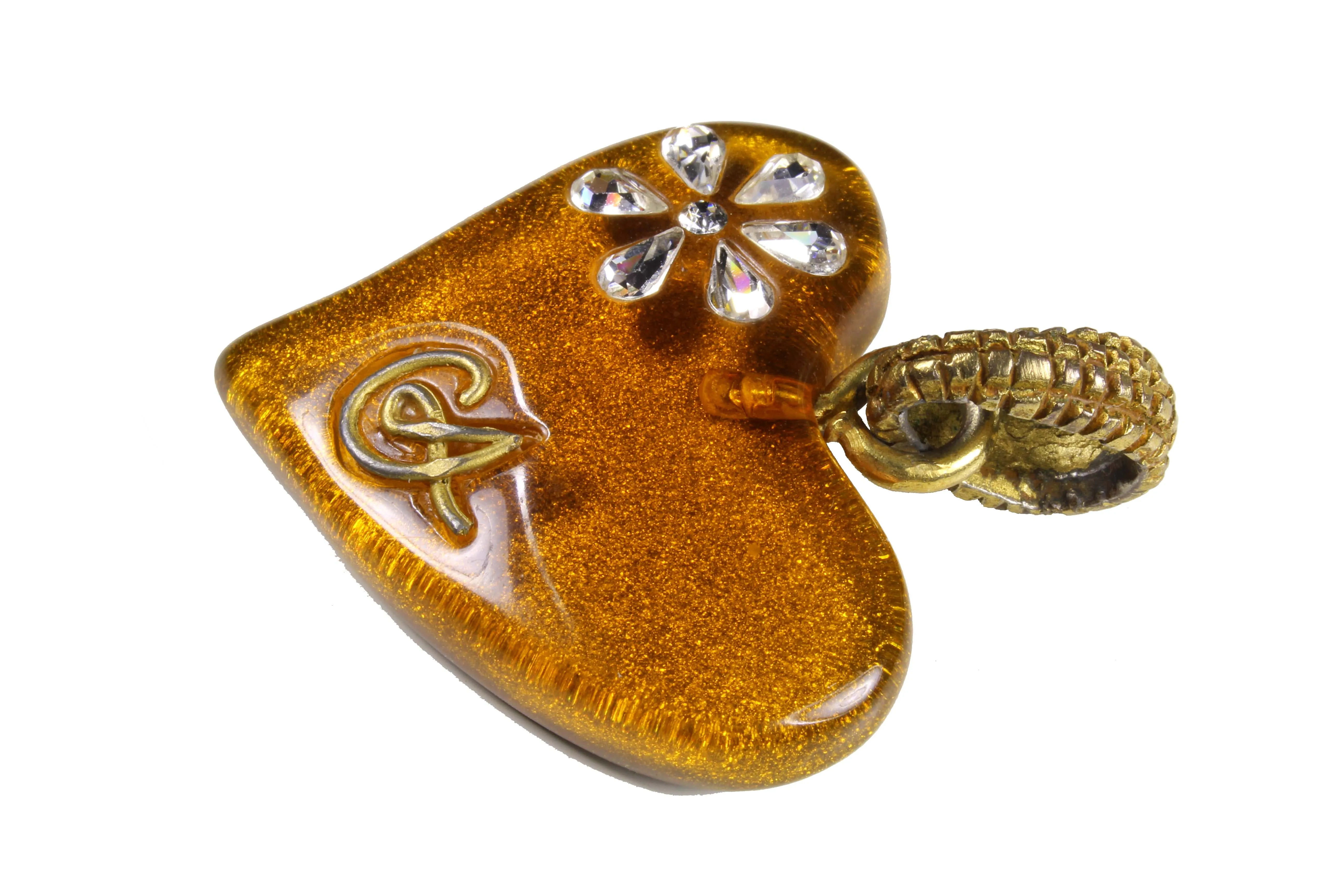 CHRISTIAN LACROIX resin heart pendant